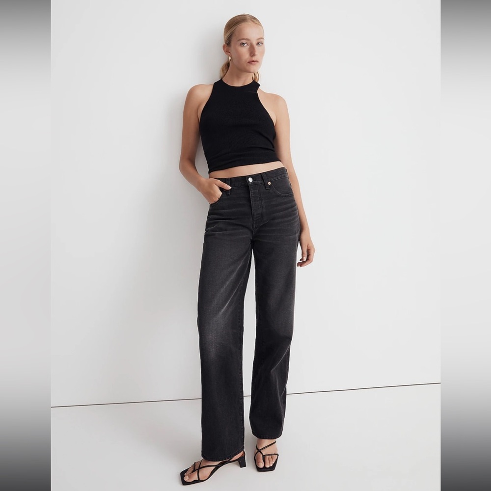 Madewell Low-Slung Straight Jeans in Kent Wash